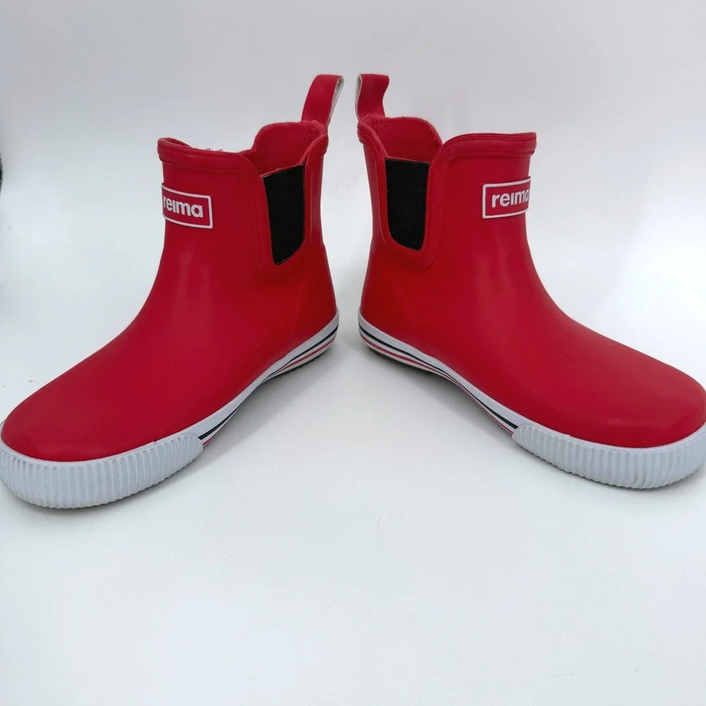 Reima Kid's Red Ankles Rubber Rain Boots Waterproof Sz 11.5